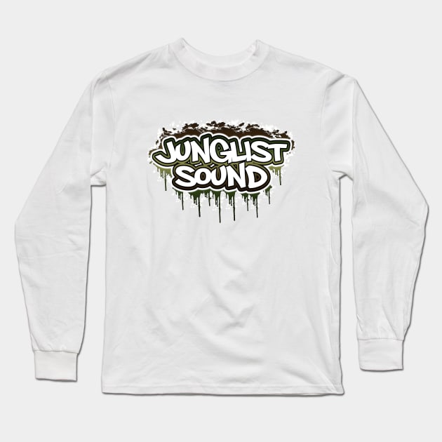 Junglist Sound-Drip-Camo Long Sleeve T-Shirt by AutotelicArt